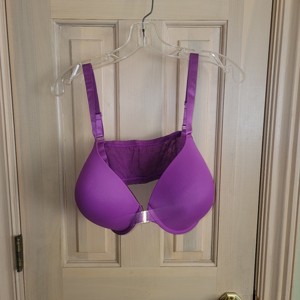 Womens Plus Sz 44C Curve Muse Bra Nwot Purple Front Closure Push Up - Picture 2 of 8